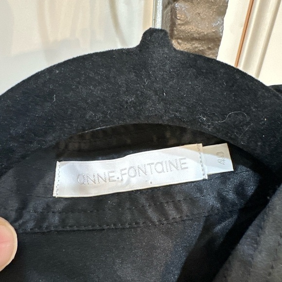 ANNE FONTAINE Prisme Black Polyamide Blend Mesh Button Up Blouse (T3) - Picture 5 of 5